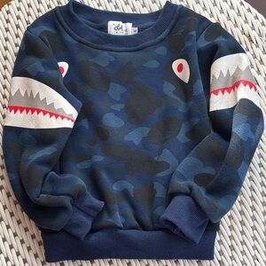 Lola + The Boys Blue Shark Camo Sweatshirt
